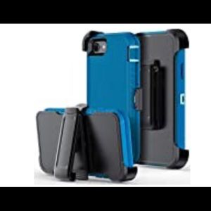 Turquoise iPhone 7+,6+,8+ Case With Black Cover